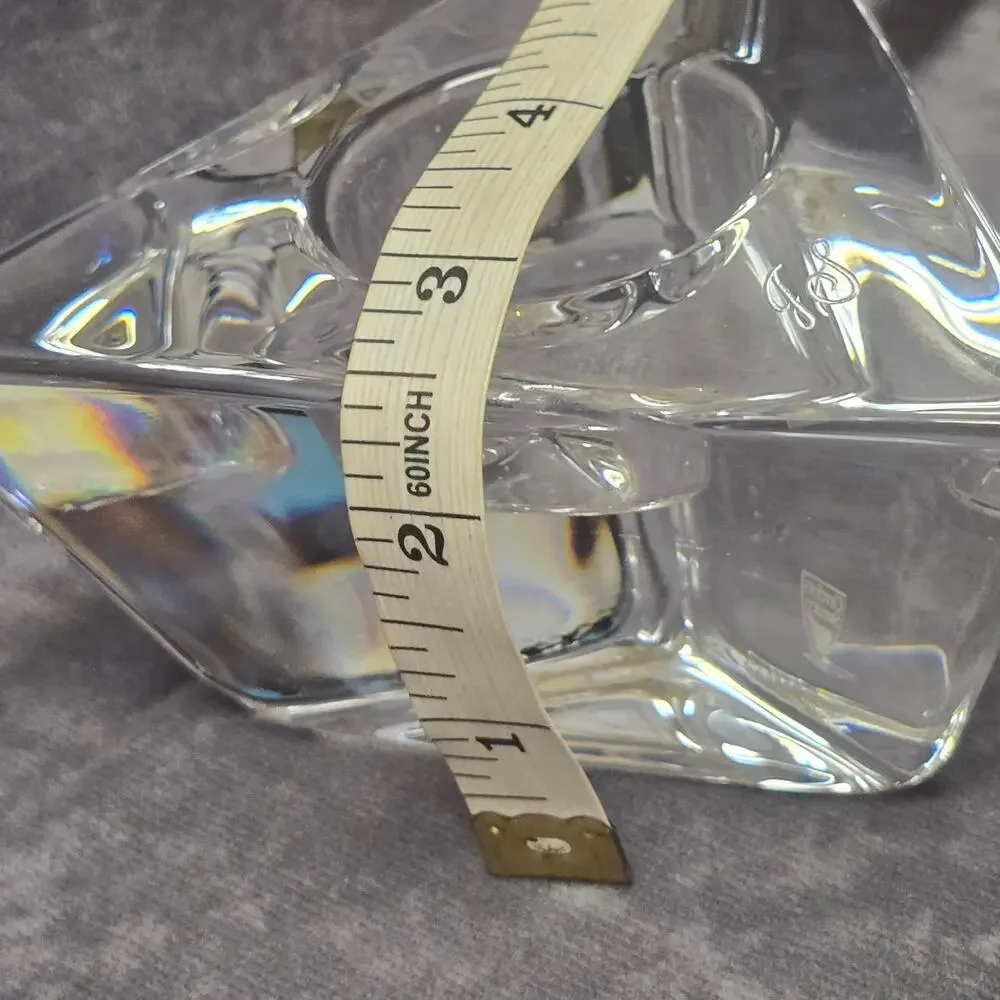 Orrefors Sweden Triangle Crystal Glass Votive Candle Holder